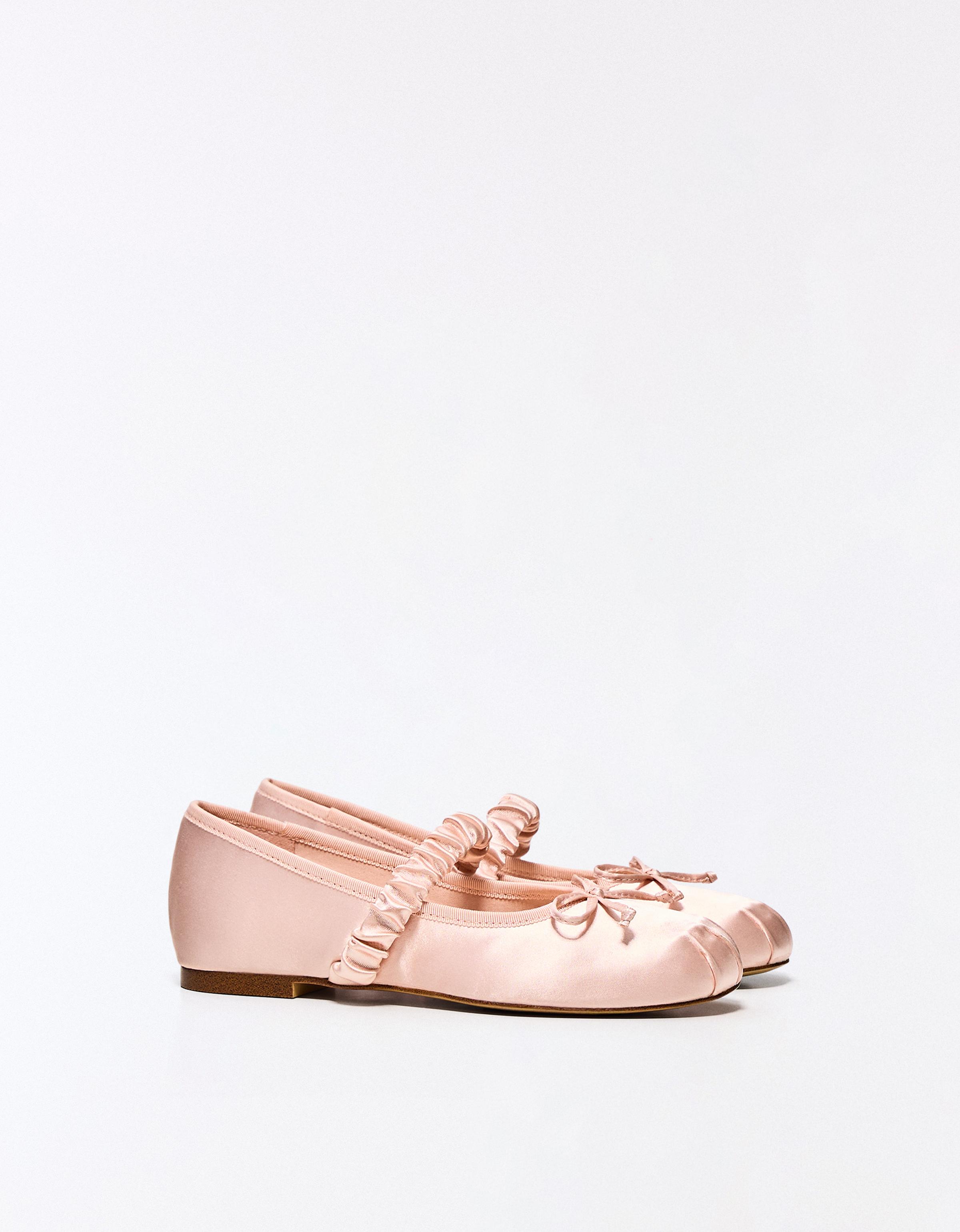 Sateen ballet flats — PINK
