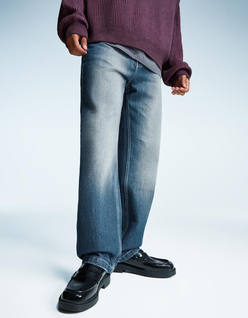 Straight relaxed-fit jeans-Green