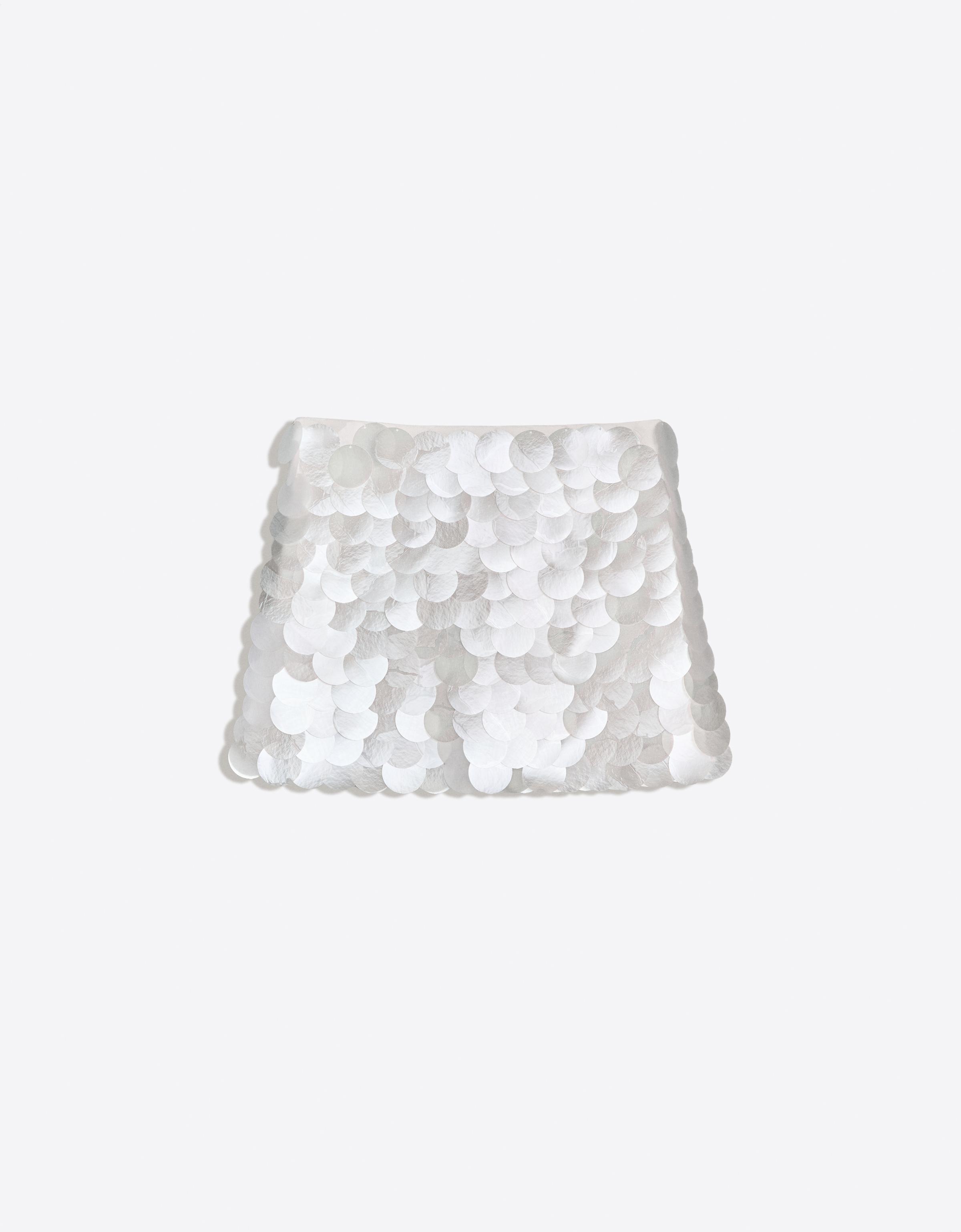 Sequinned maxi mini skirt — Off white