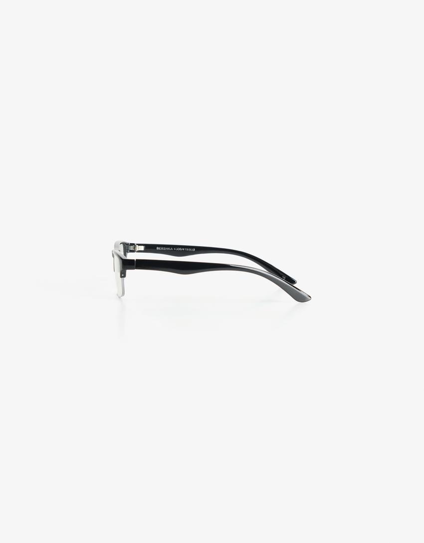 Lunettes semi-épaisses filtre lumière bleue-Noir-1