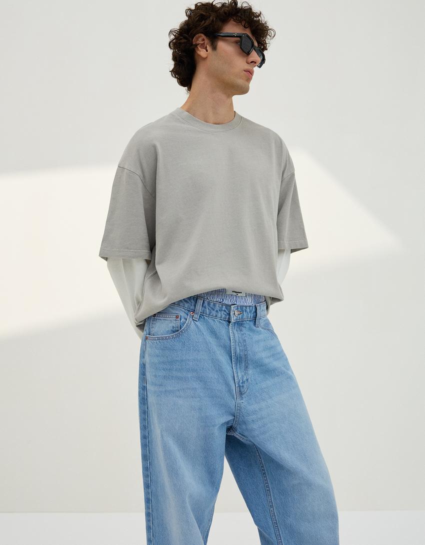 Jeans baggy-Azul lavado