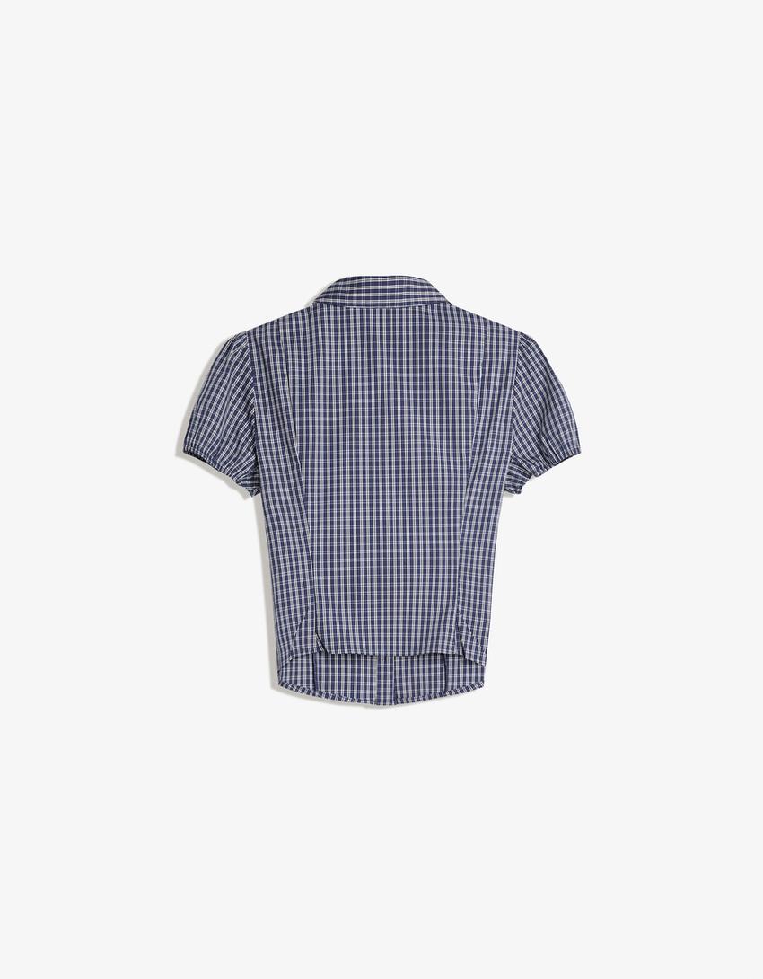 Short sleeve shirt-Washed out blue-4
