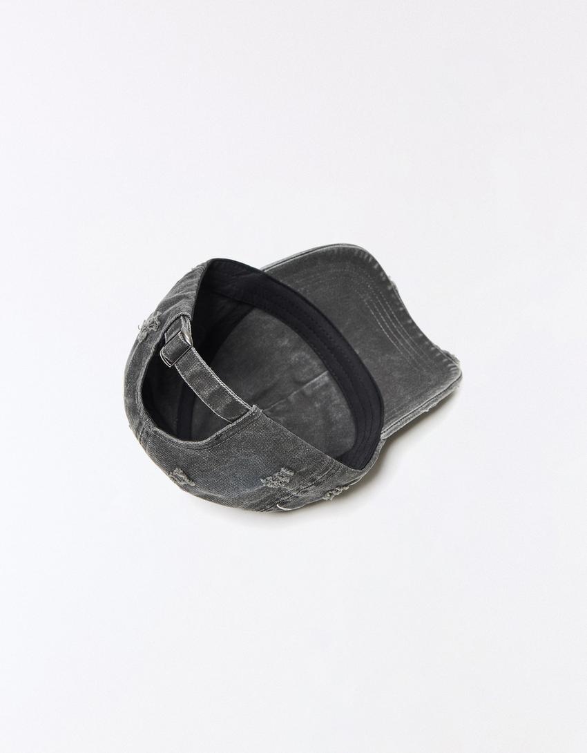 Faded effect cap-Black