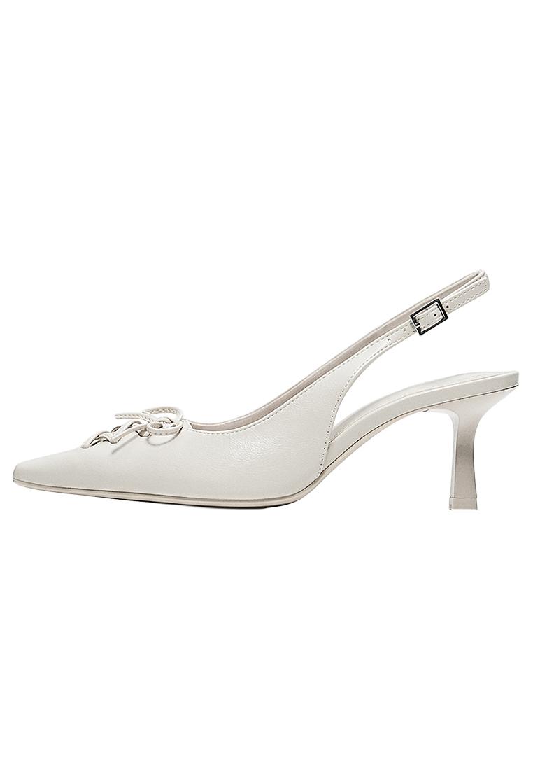 KITTEN HEEL CORSET SHOES — WHITE