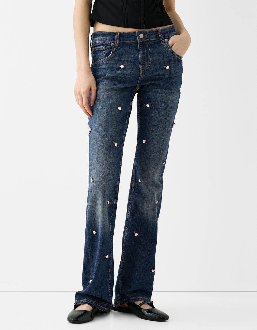 Jeans straight low waist-Azul-1