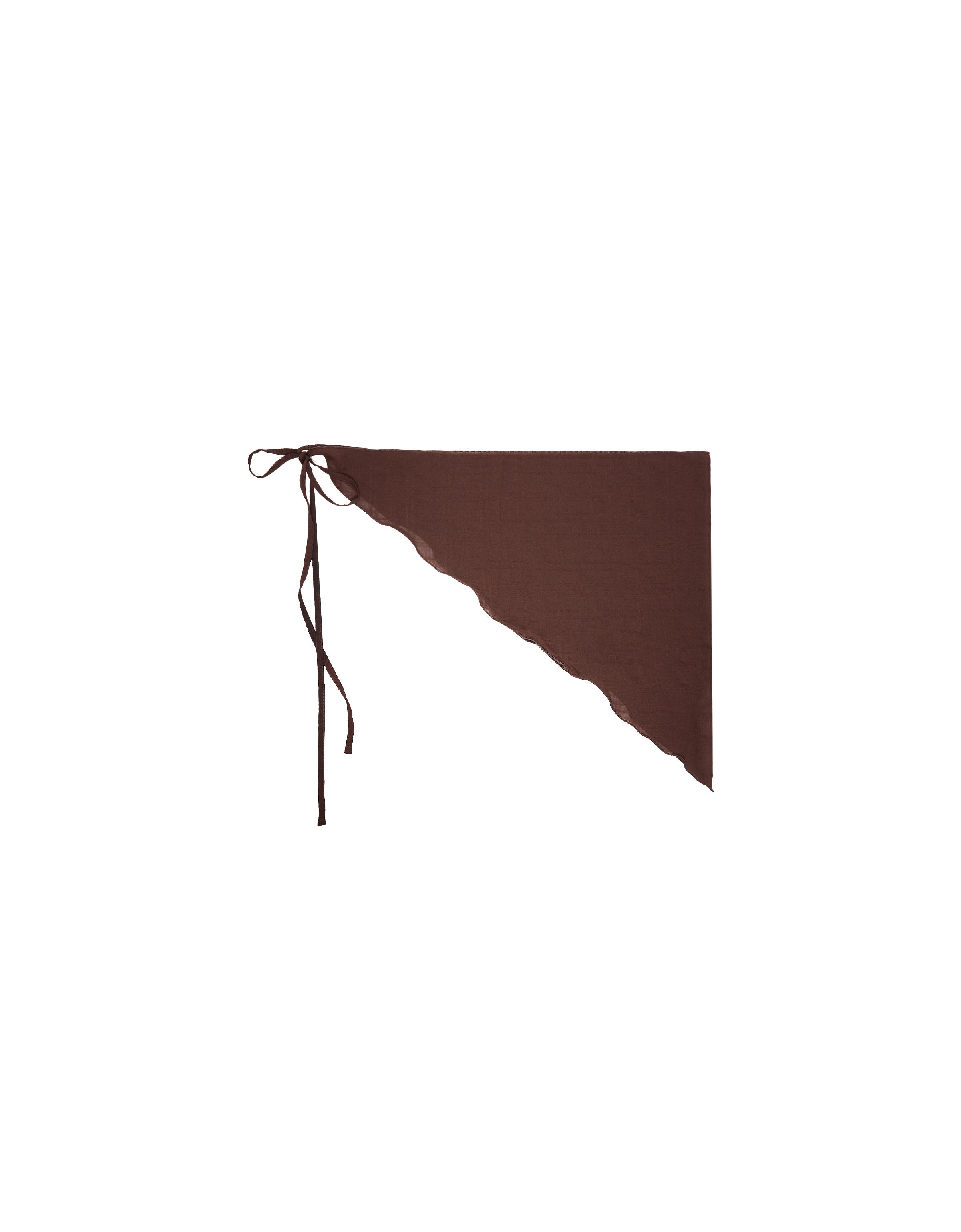 Asymmetric scarf with tie detail — Brown