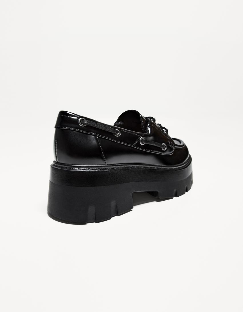 Náutico suela chunky-Negro-3