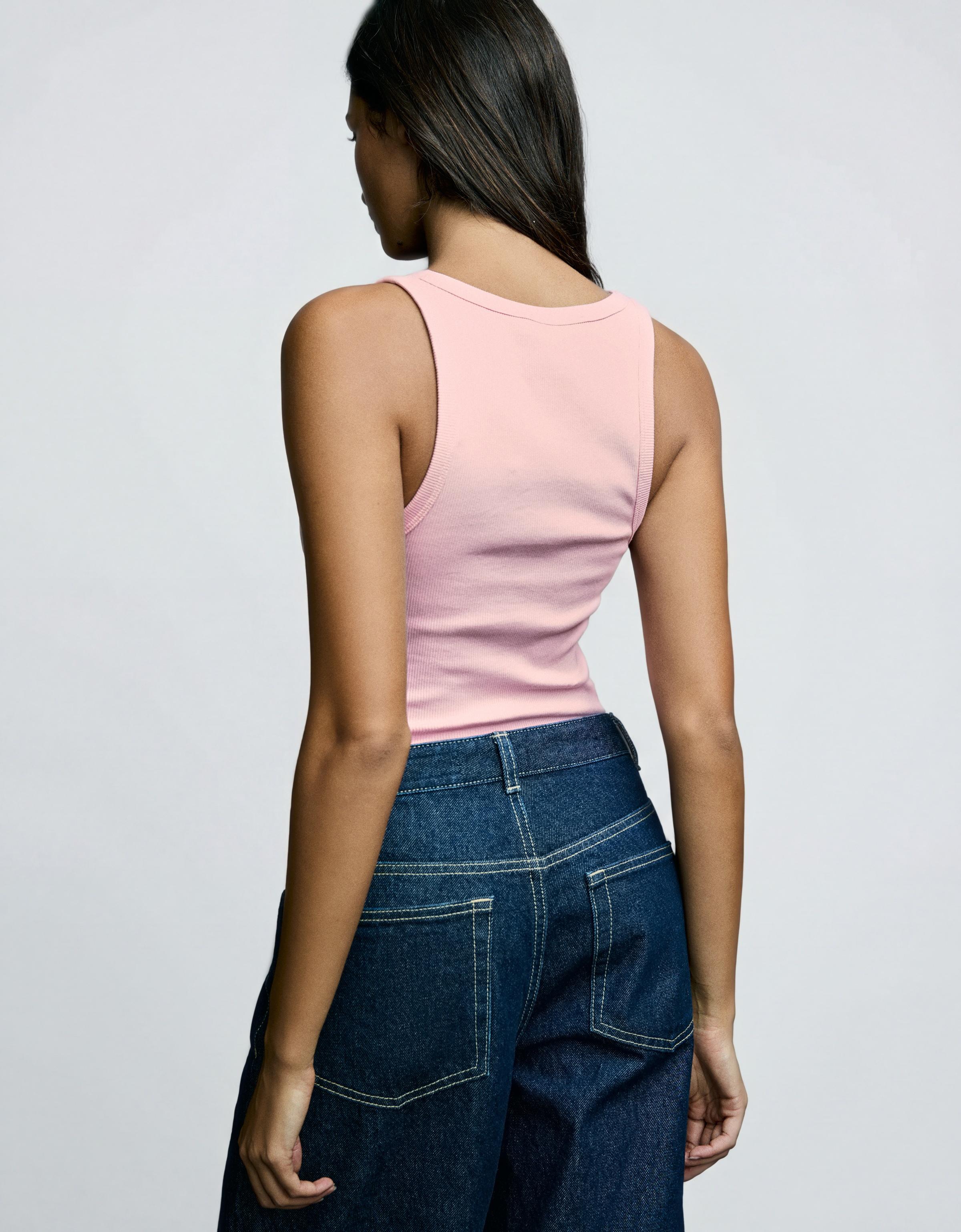 V-neck strappy vest top — Pink