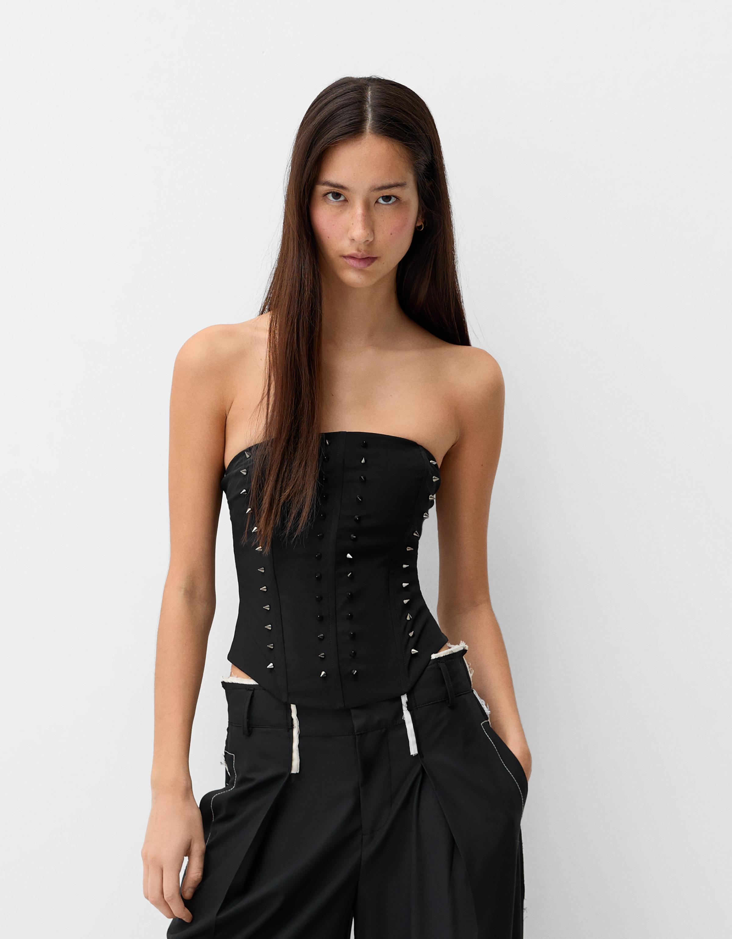 Bershka Bandeau-Top Generation Bershka Damen L Schwarz