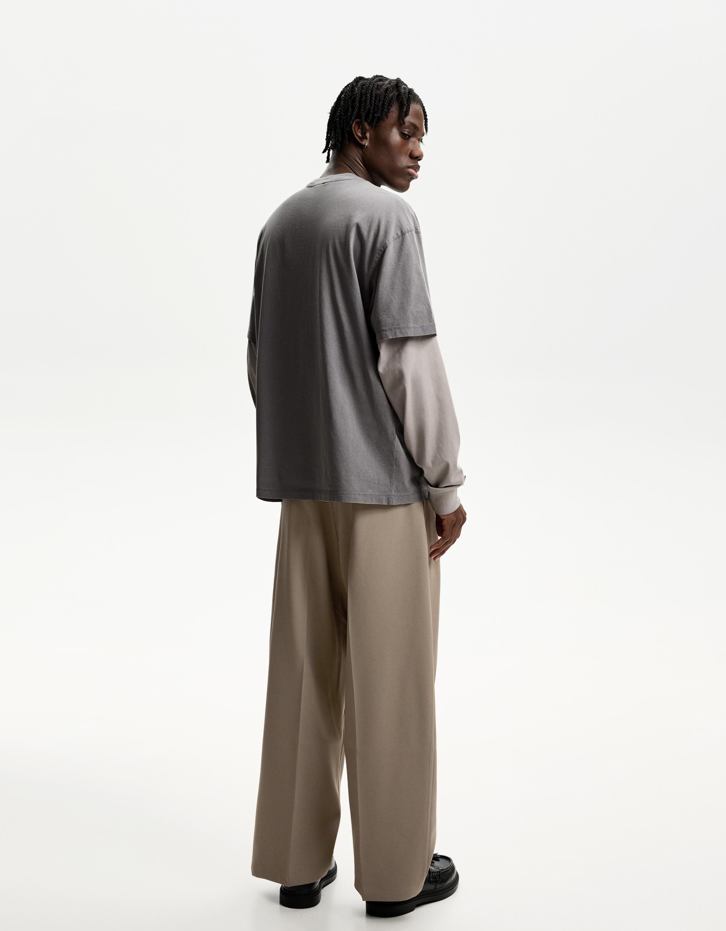Super baggy tailored pants - Pants - Men | Bershka