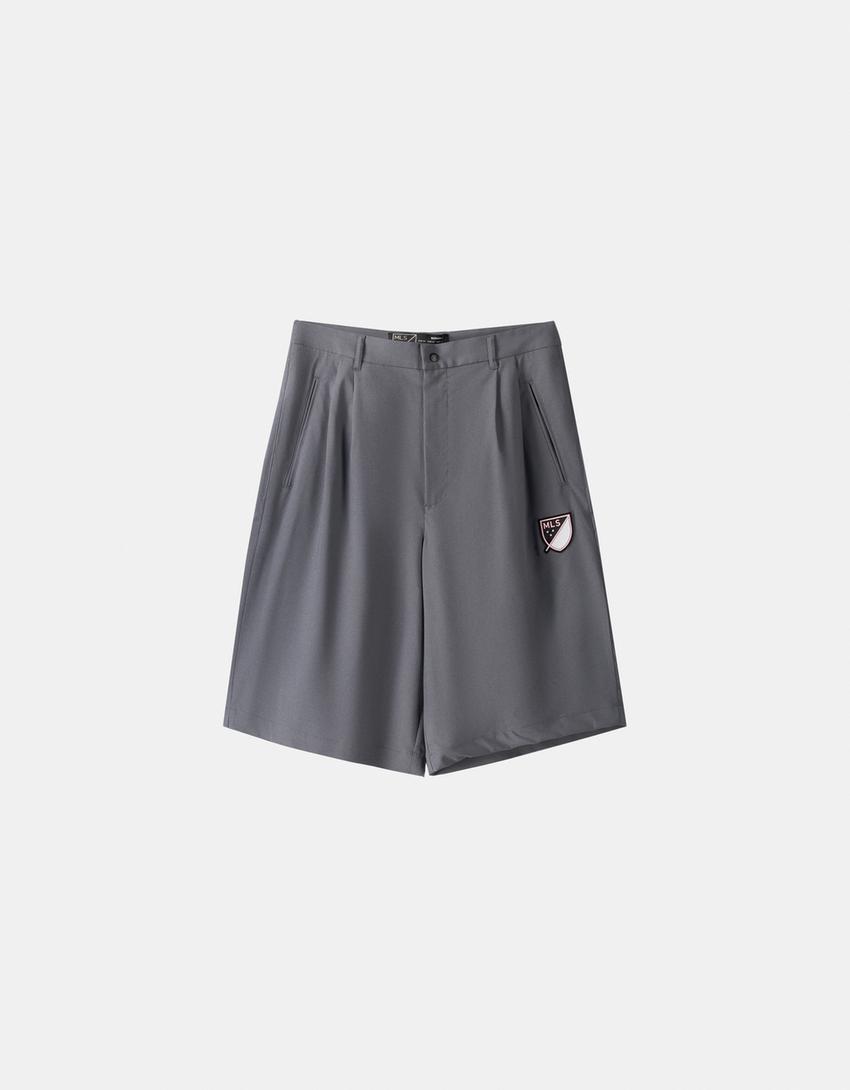 Calções bermuda tailored fit Inter Miami CF-Cinza-6