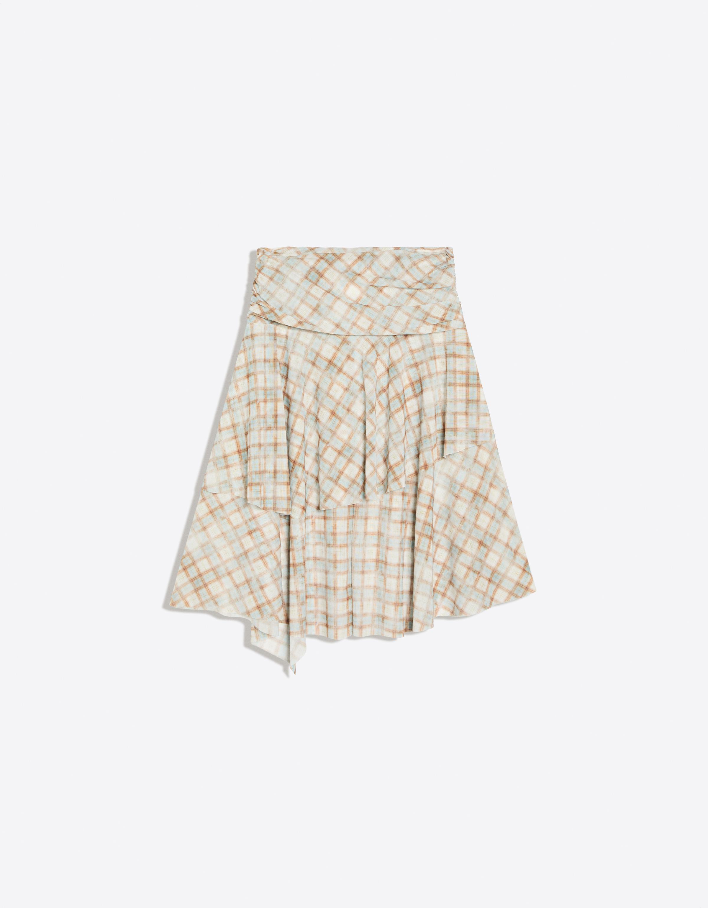 Checked midi skirt — Light blue