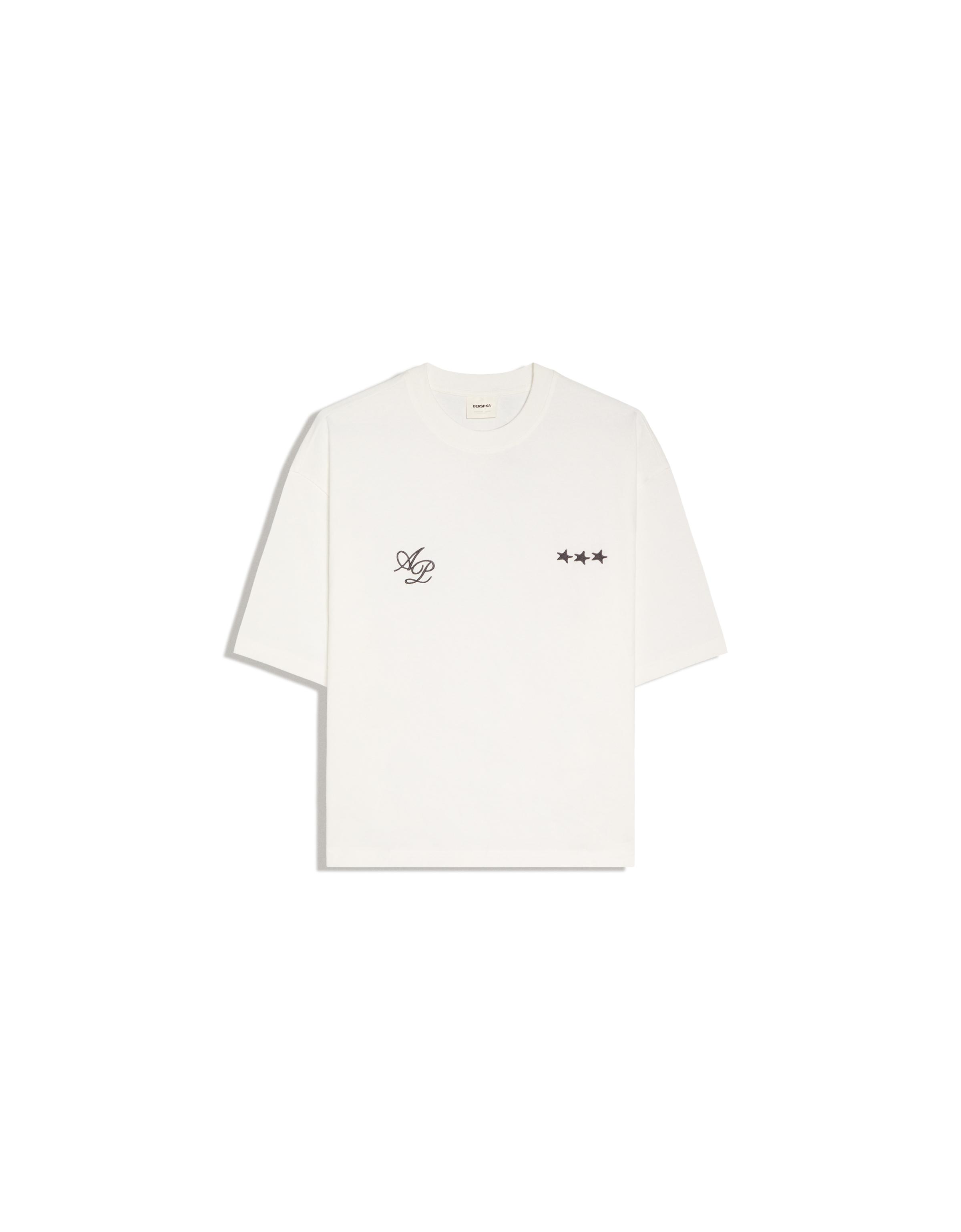 Embroidered boxy T-shirt — Off white