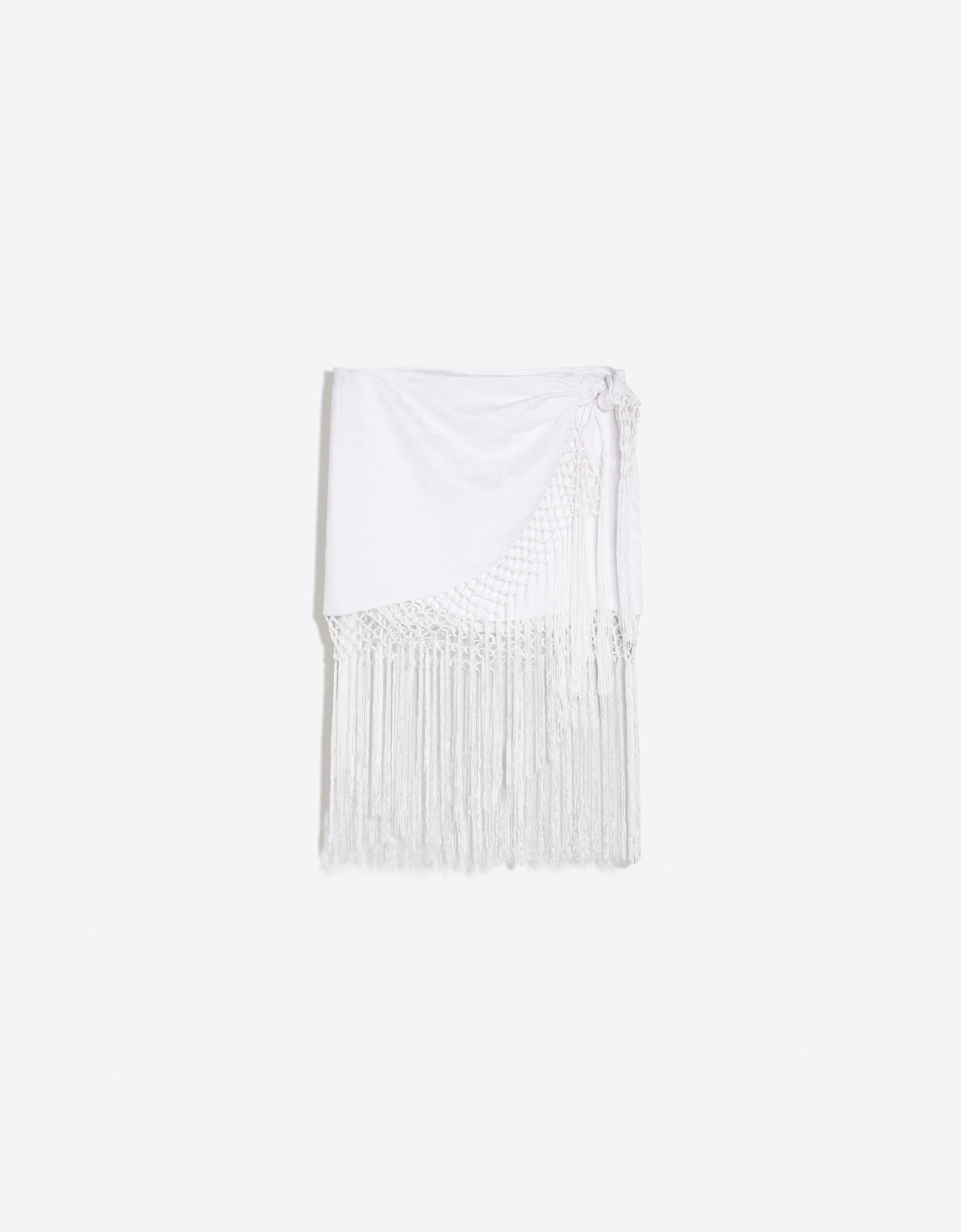 Downtime Texture — Fringed jacquard mini skirt