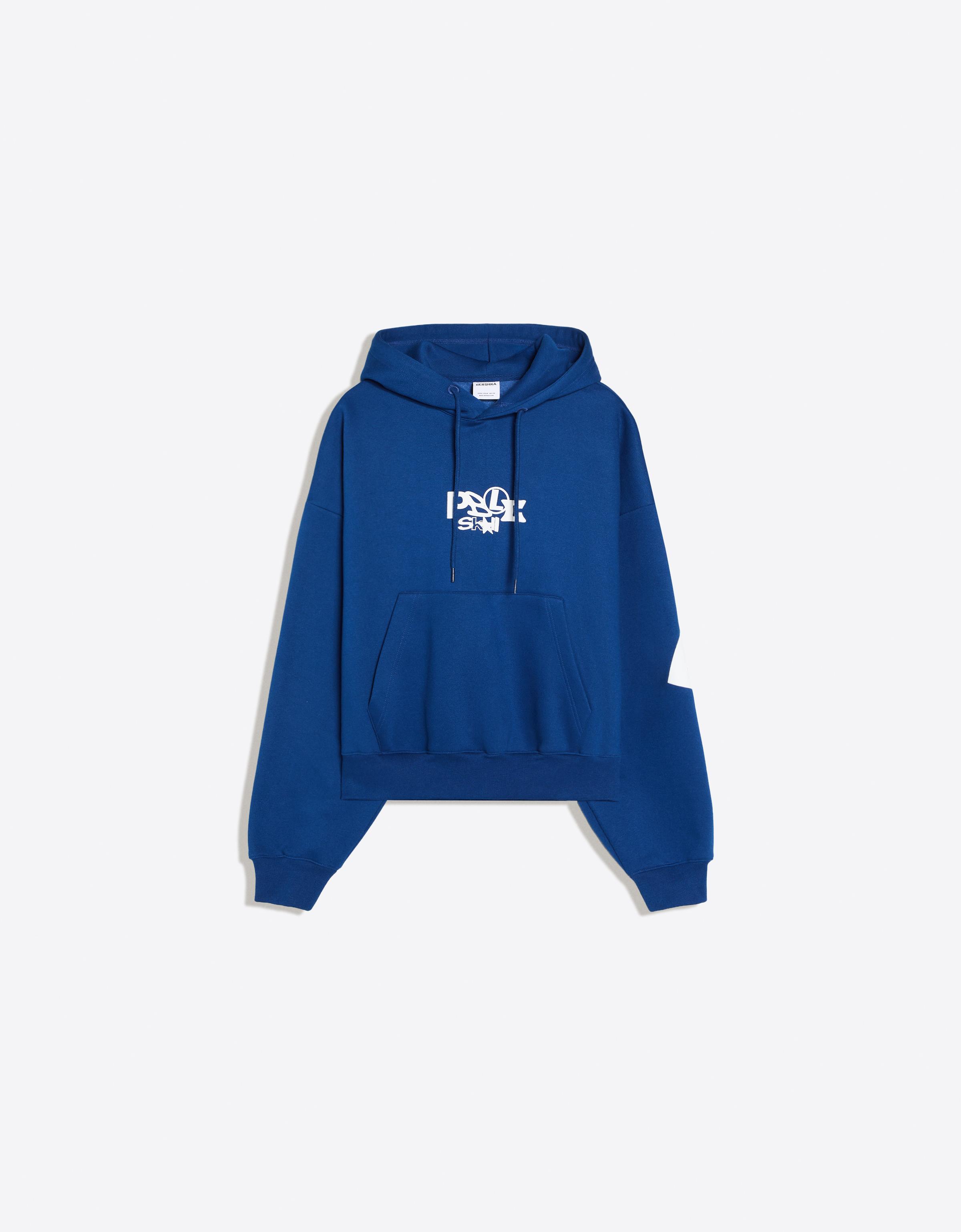 Printed hoodie — Blue