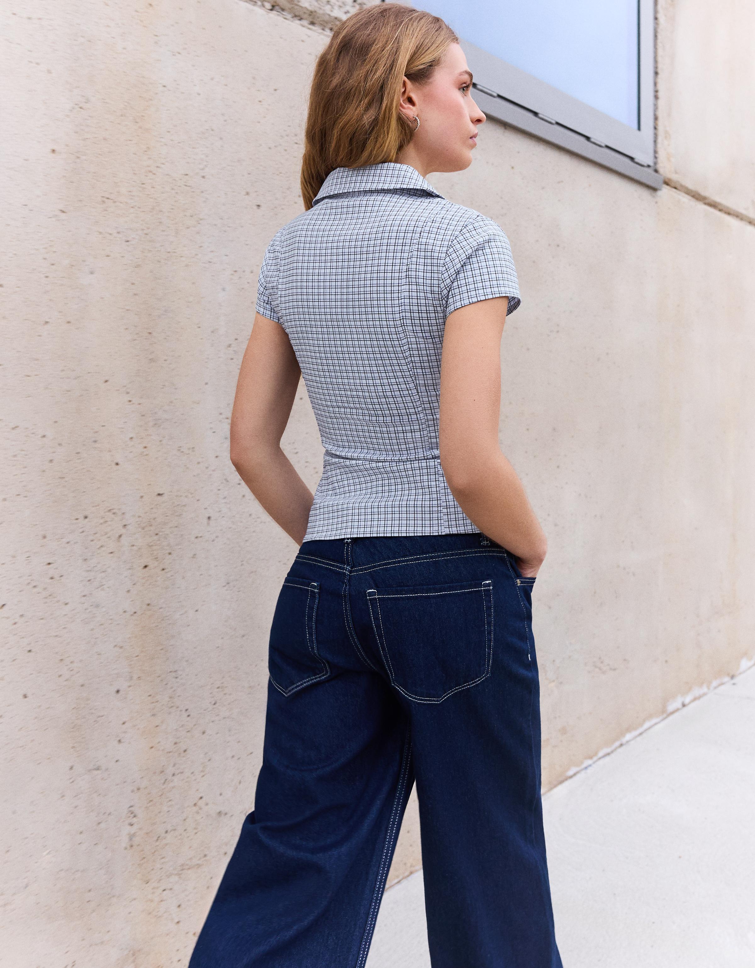 Kısa kollu fermuarlı gömlek - Görsel 4