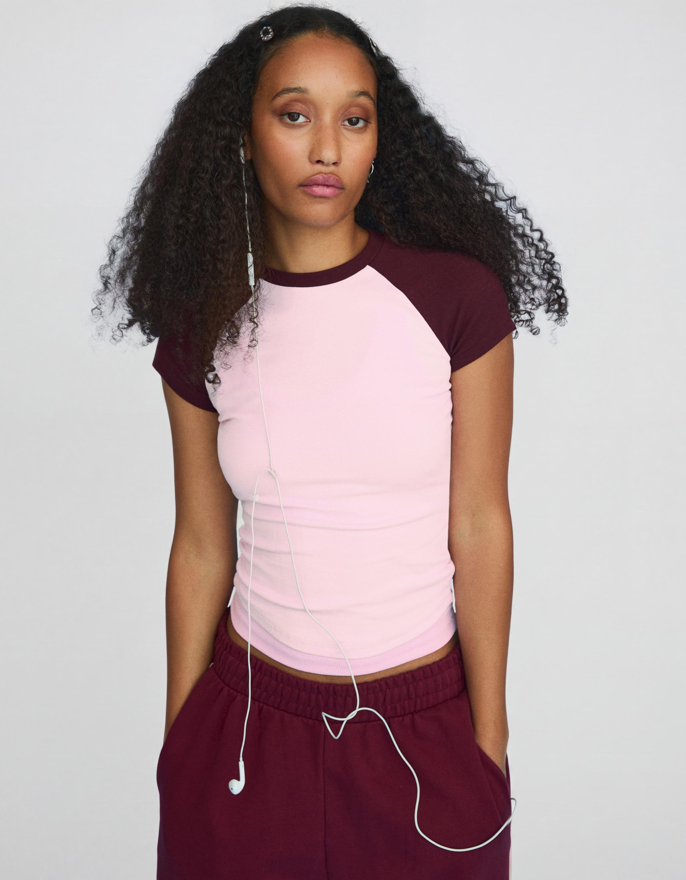 Fitted raglan T-shirt — Pink