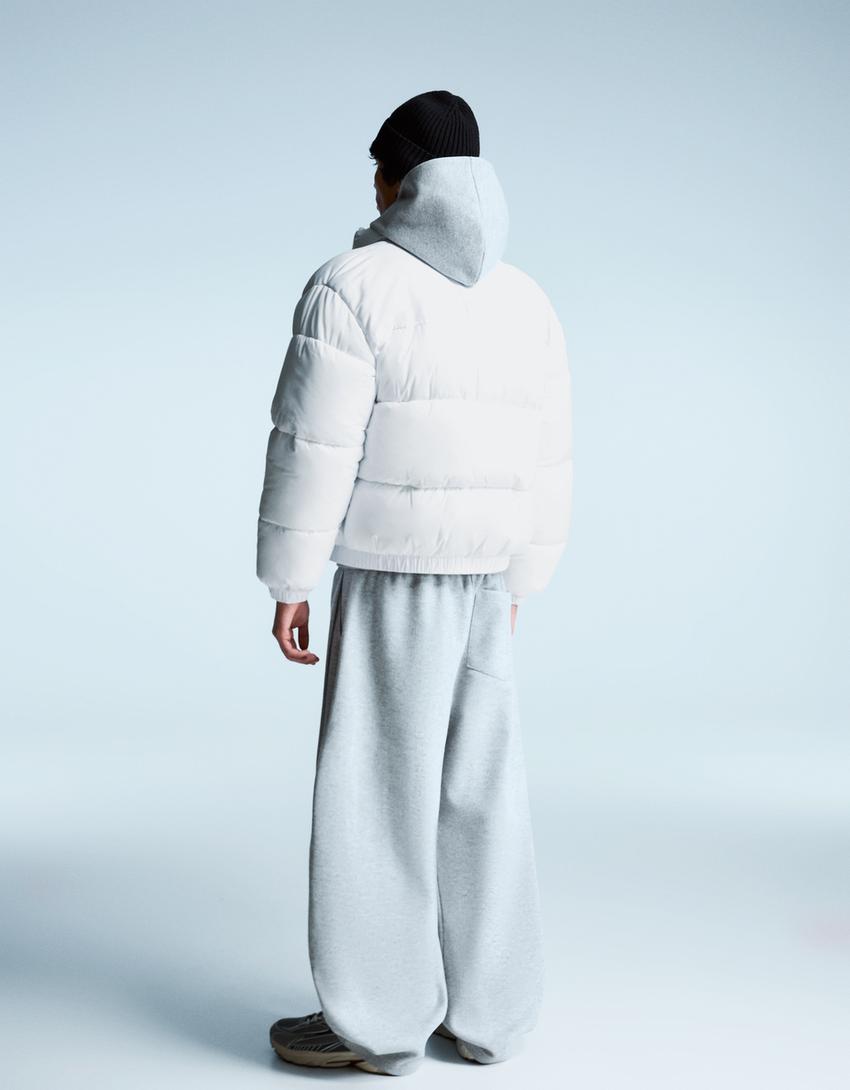 Technische puffy jas-Wit