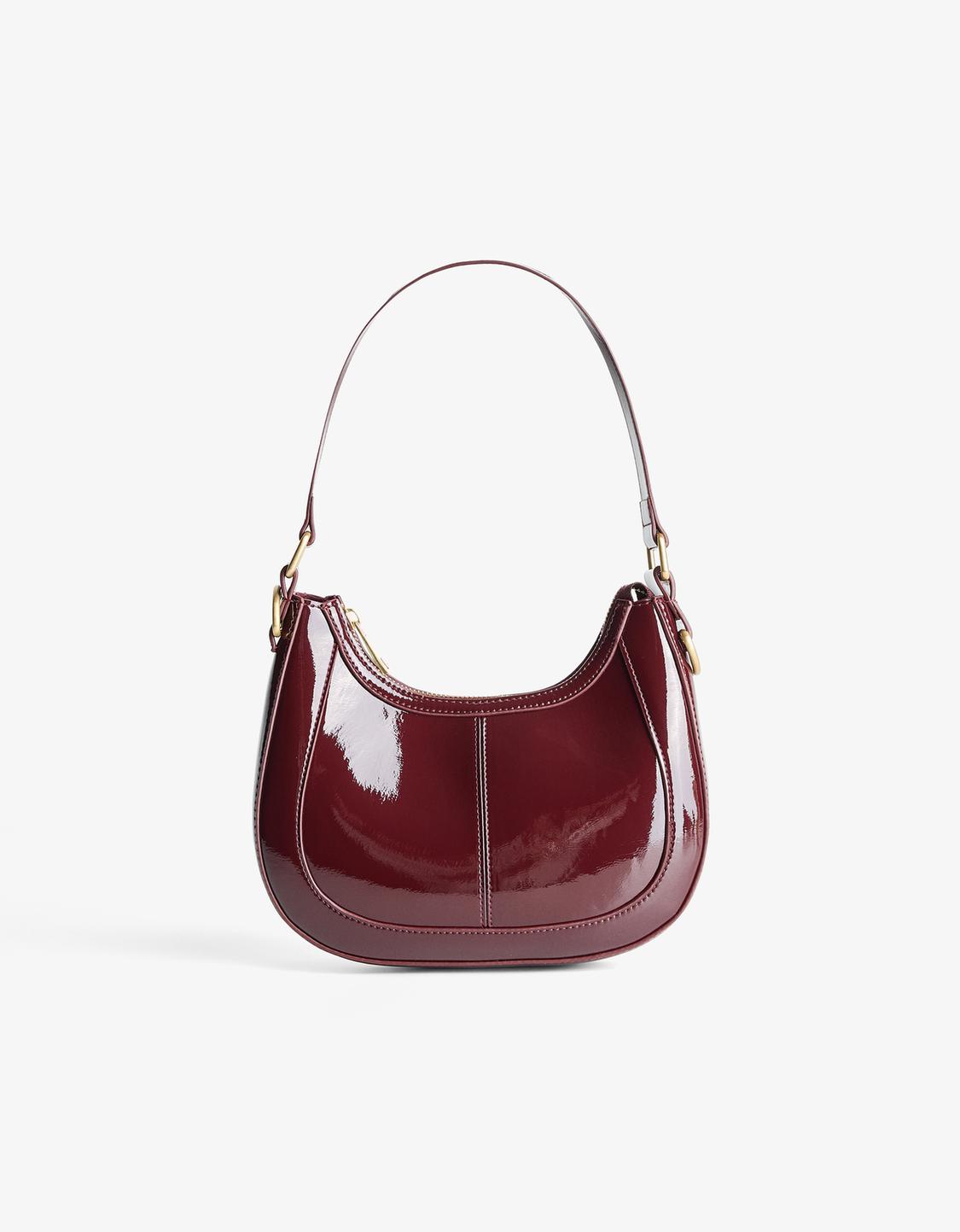 Patent effect shoulder bag