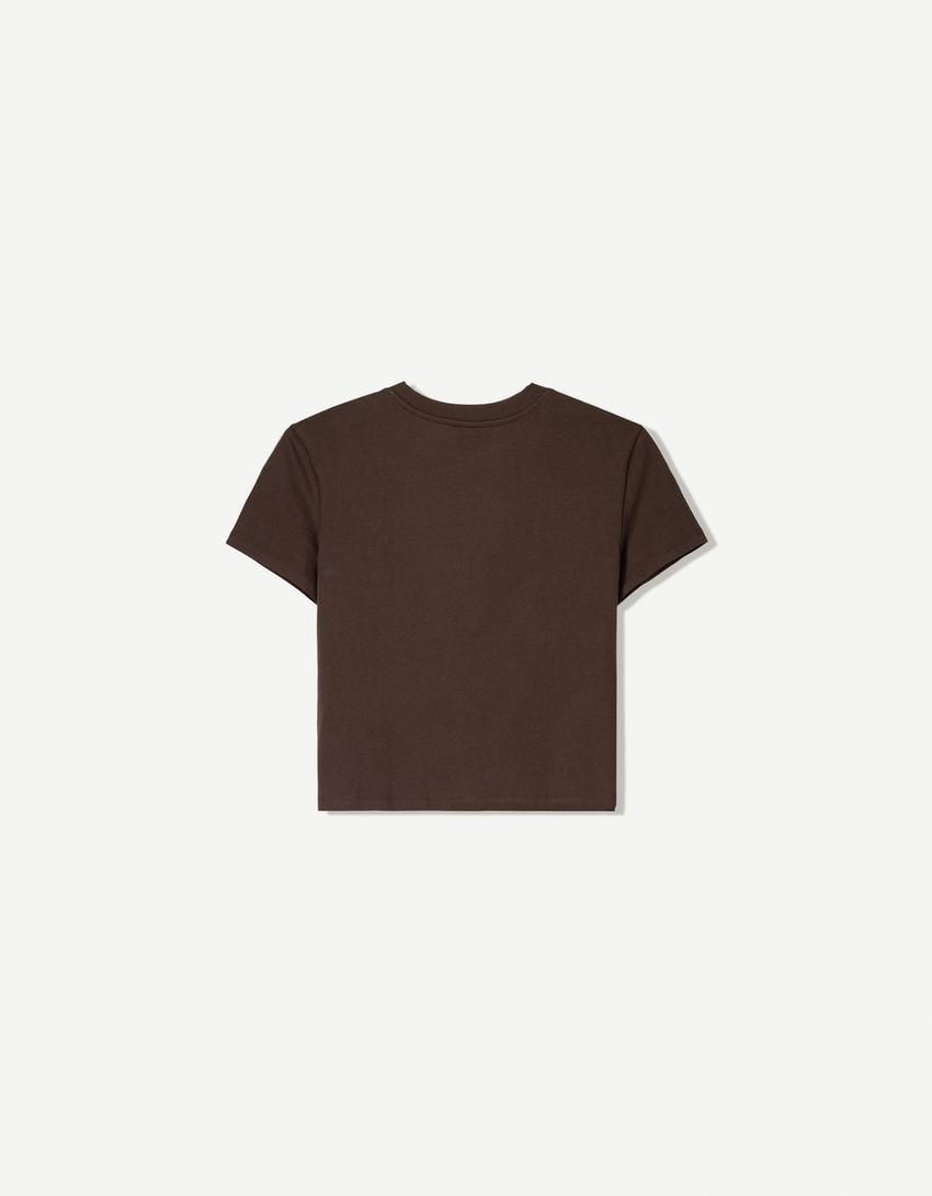 Camiseta manga corta print-Marrón-1