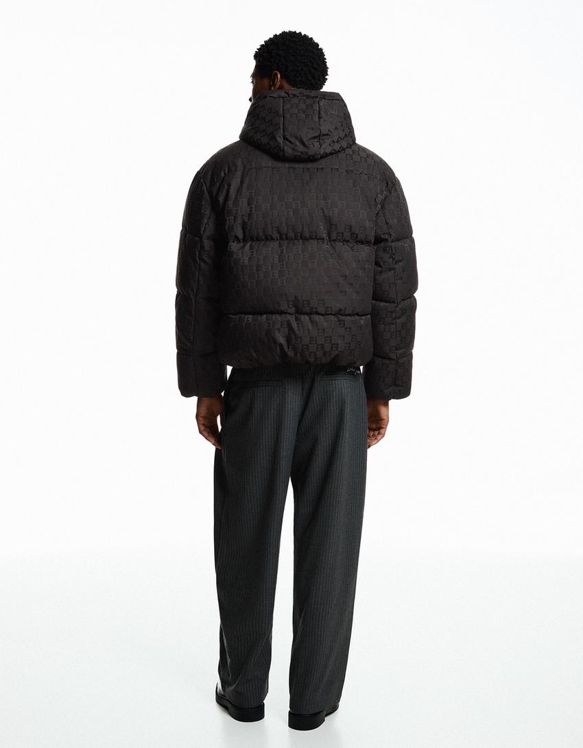 Cazadora puffy monograma-Negro