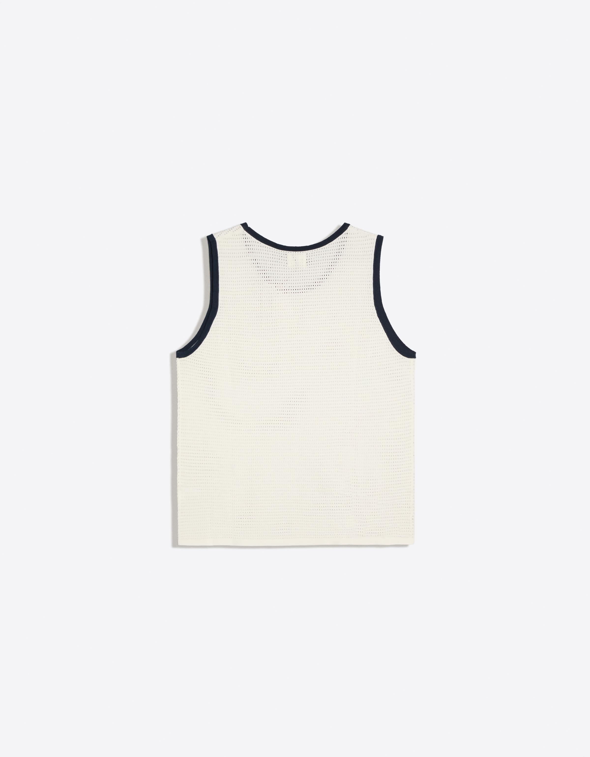 Contrast mesh vest top — Off white