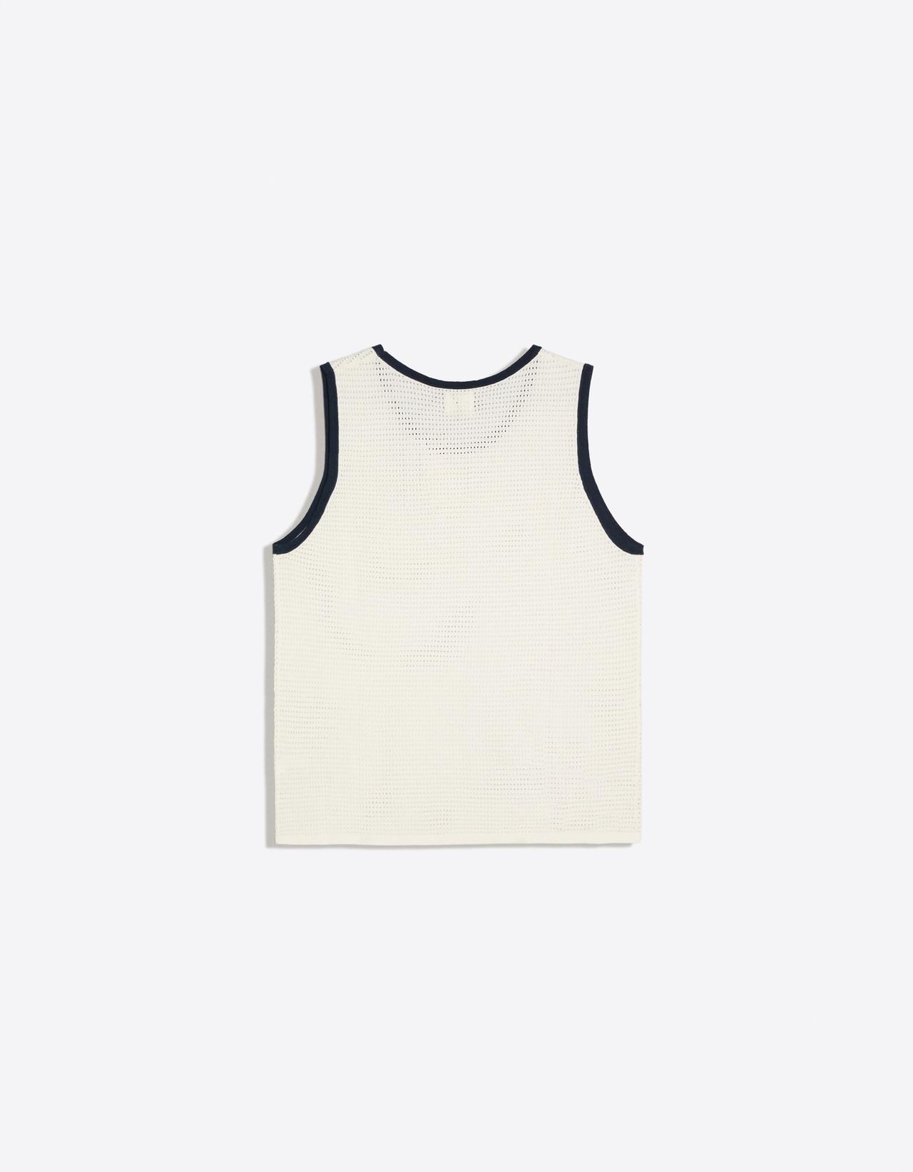 Contrast mesh vest top — Off white