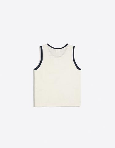 Contrast mesh vest top — Off white 7