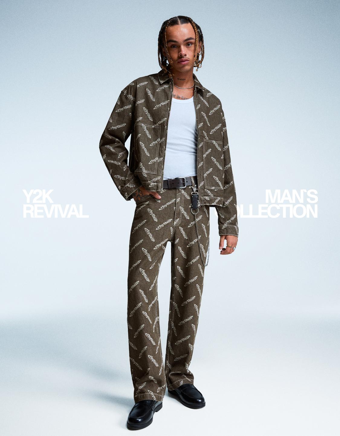 Baggy jacquard jeans