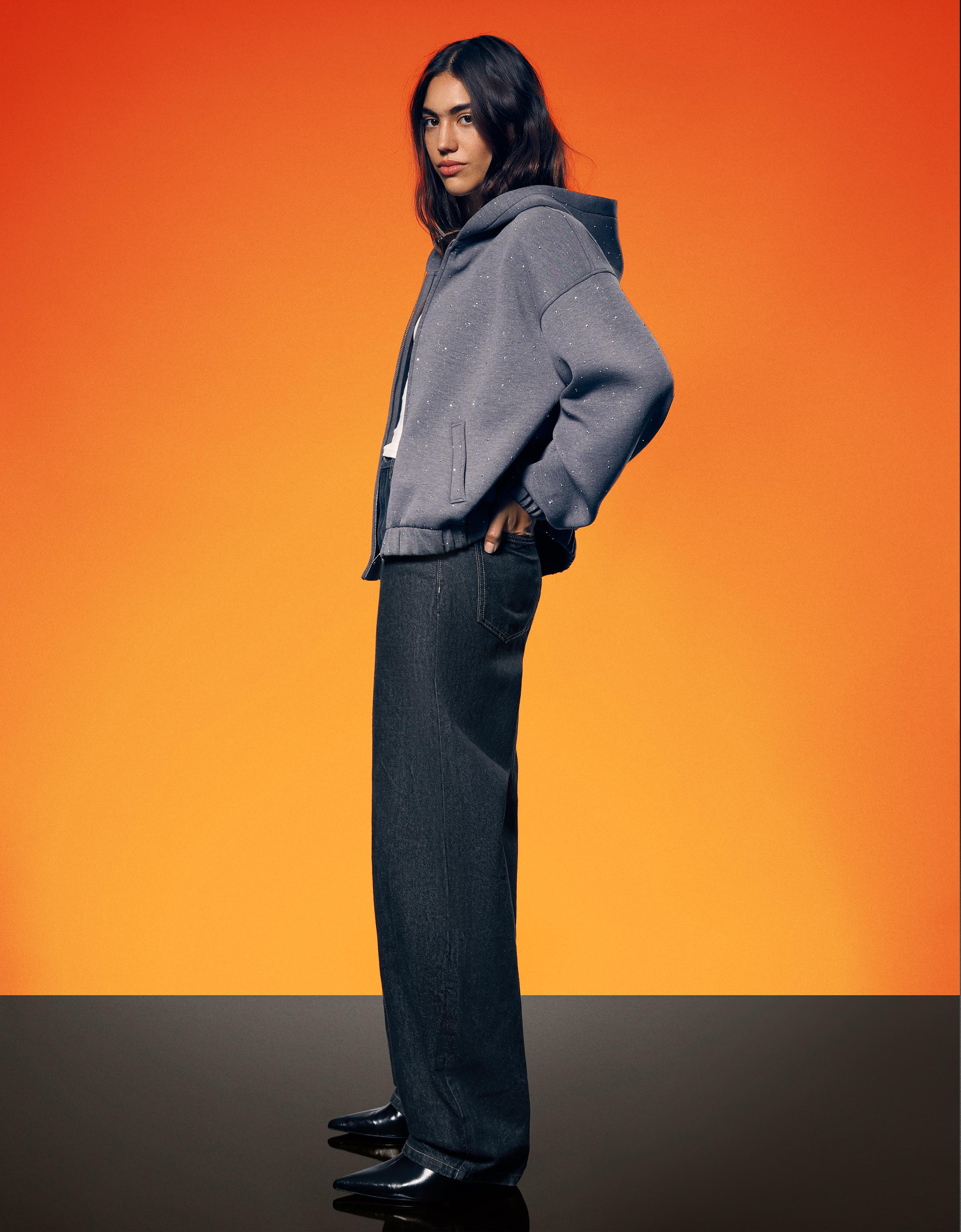 Yüksek bel geniş paça barrel fit jean - Görsel 21