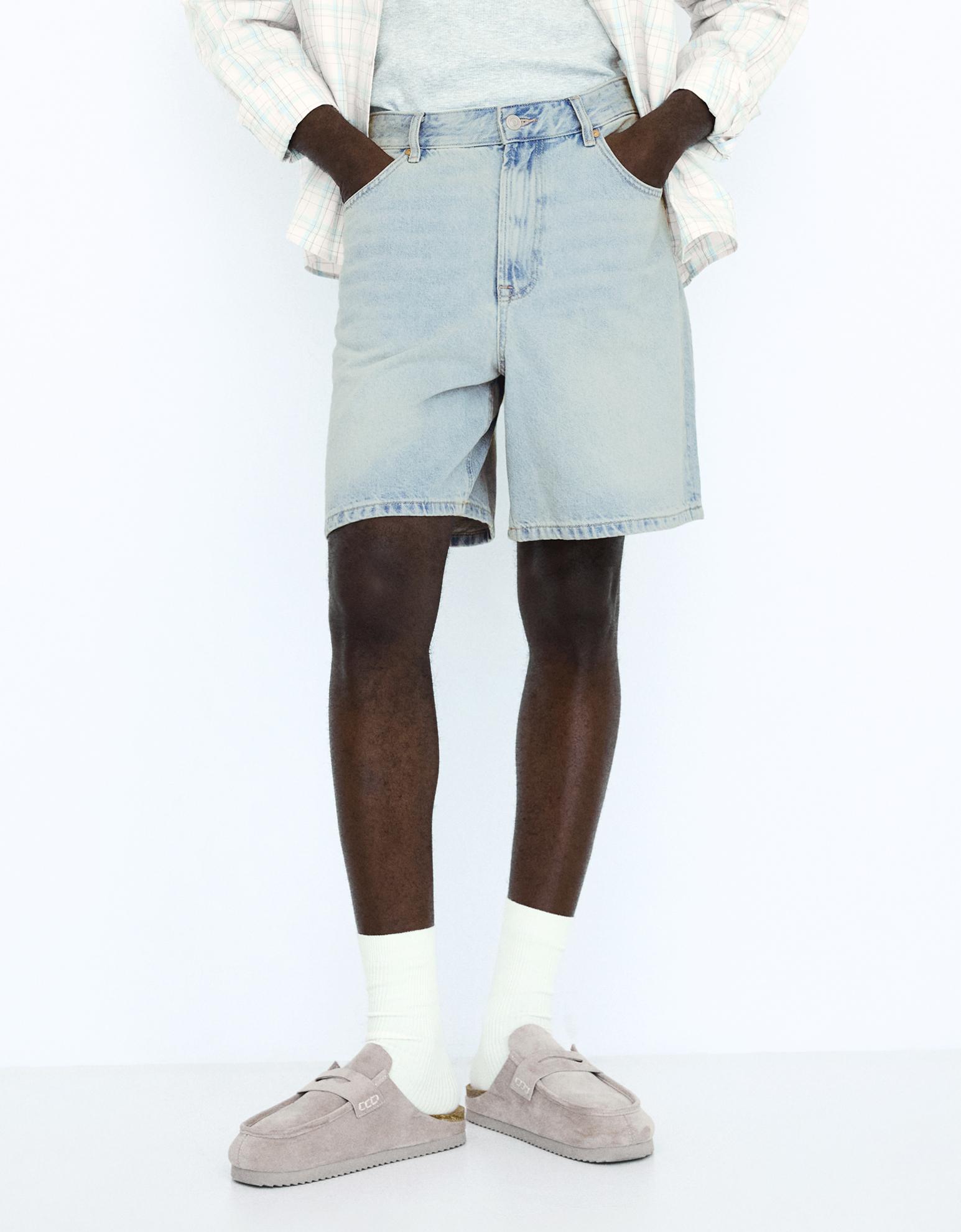 Denim Bermuda shorts — Light blue