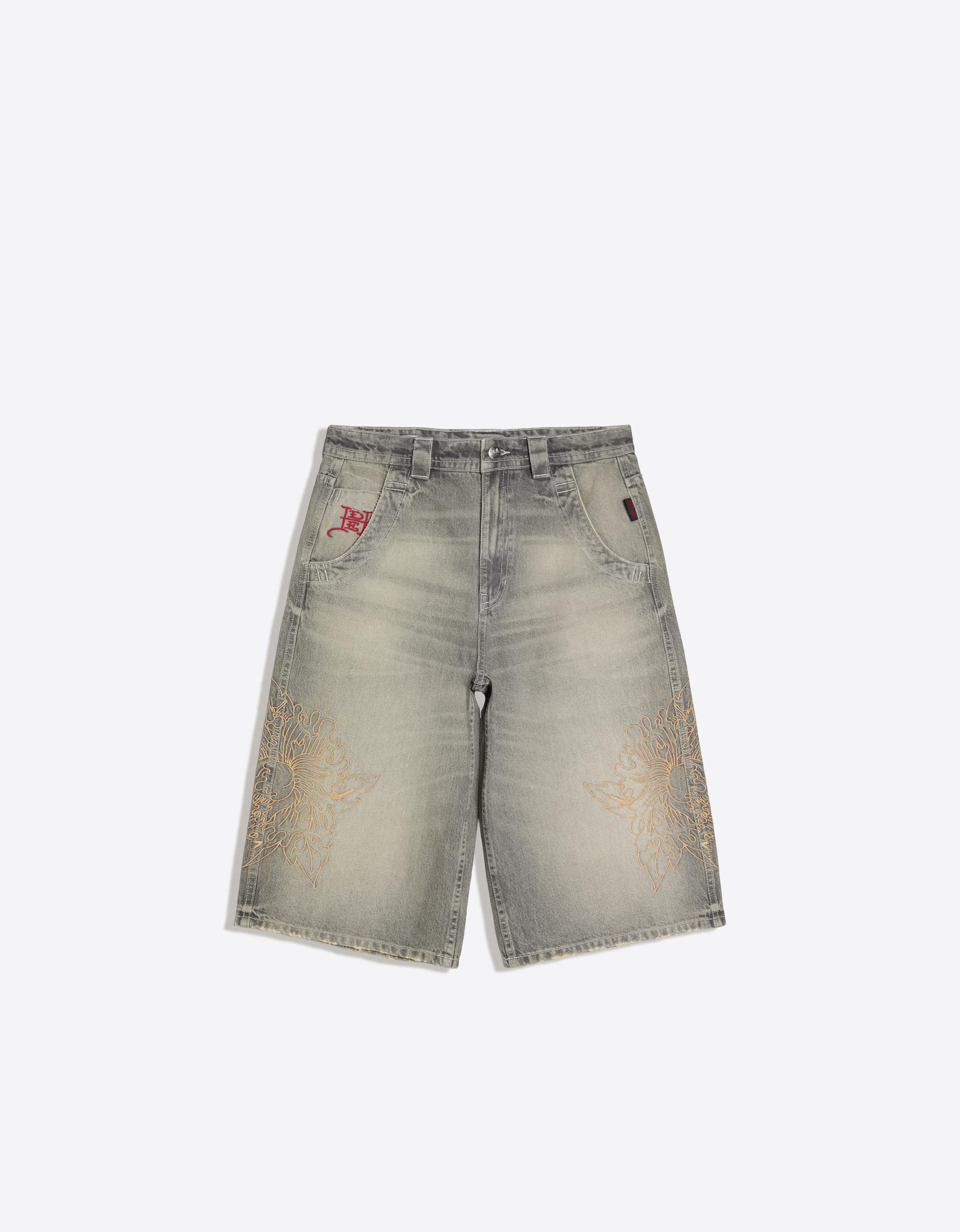 Denim Bermuda shorts ED HARDY X BERSHKA — Grey