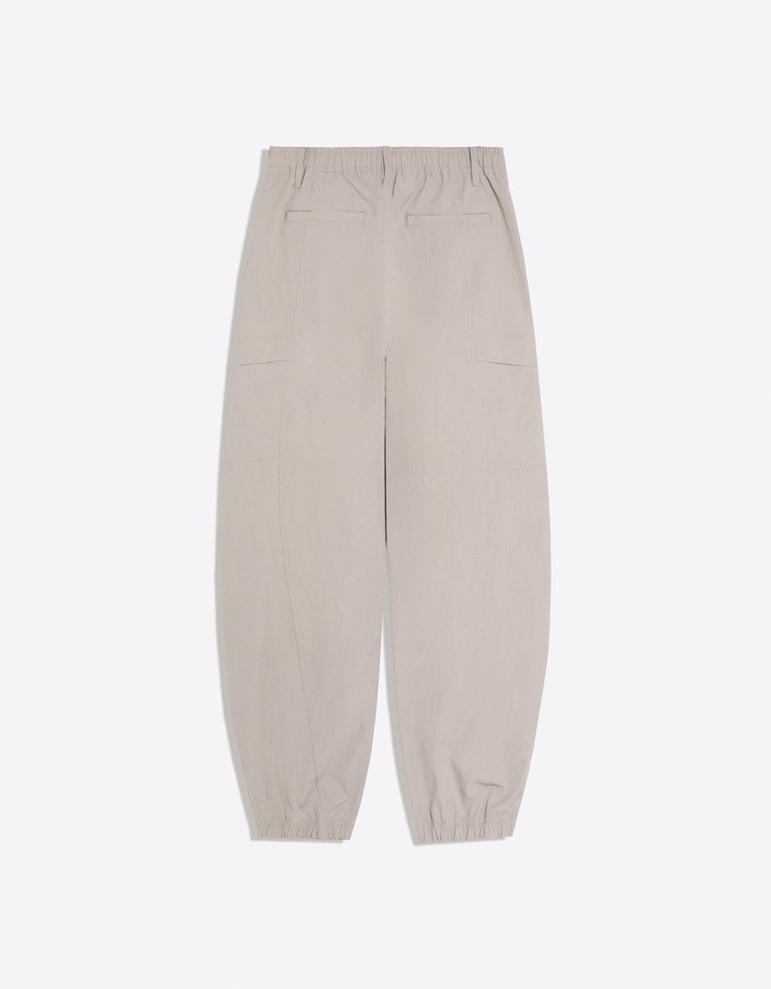Teknik kargo straight fit pantolon-Gri