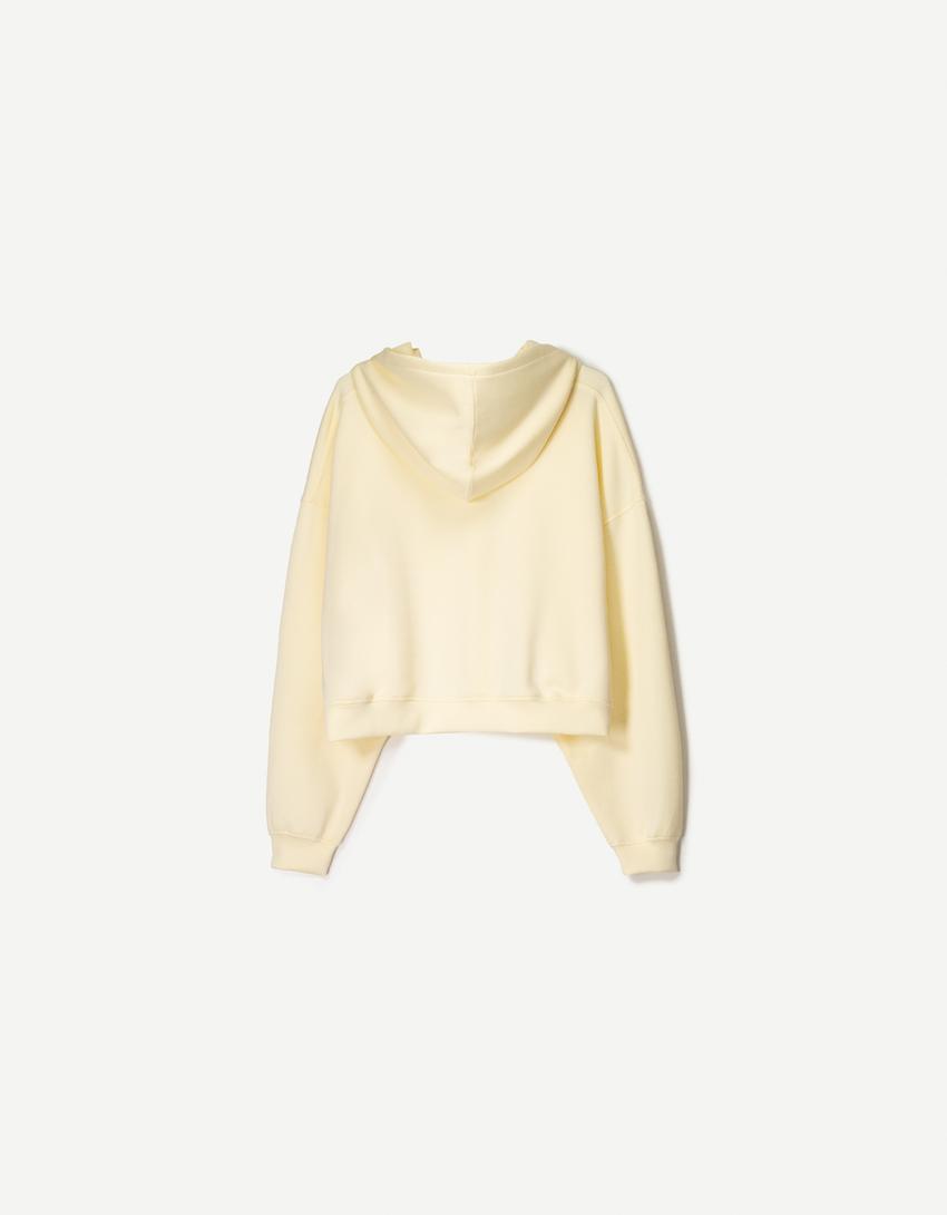 Felpa oversize con cappuccio-Giallo-4
