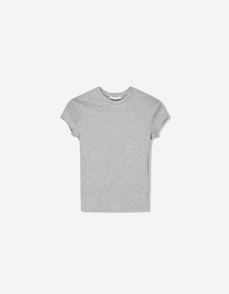 Kısa kollu bisiklet yaka t-shirt