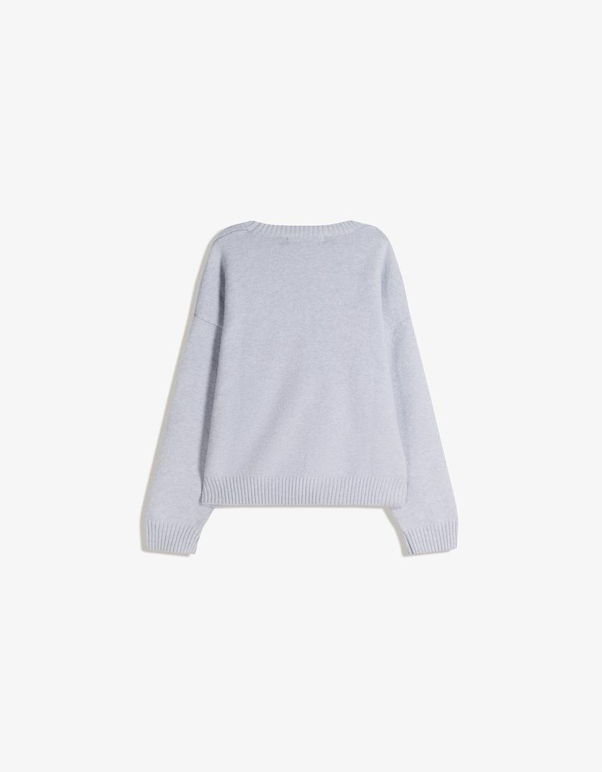 Graffiti patch jumper-Blue