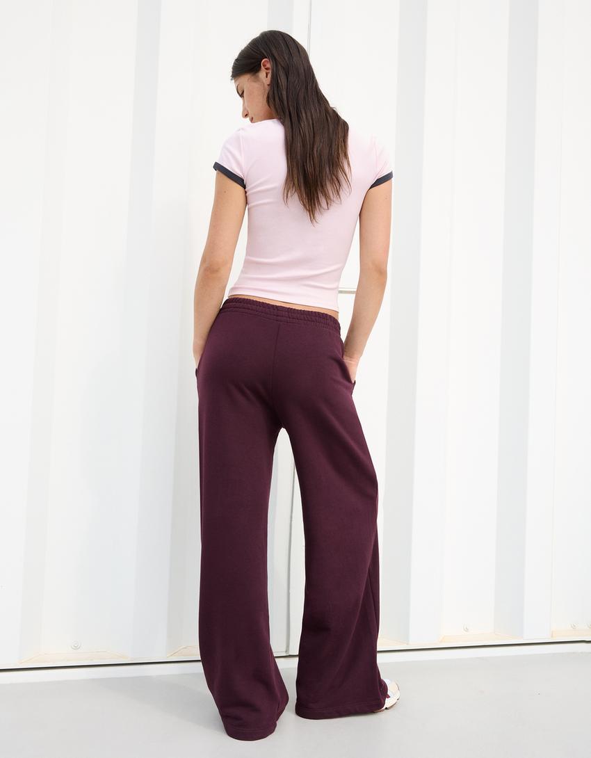 Pantaloni felpa wide leg-Viola-2