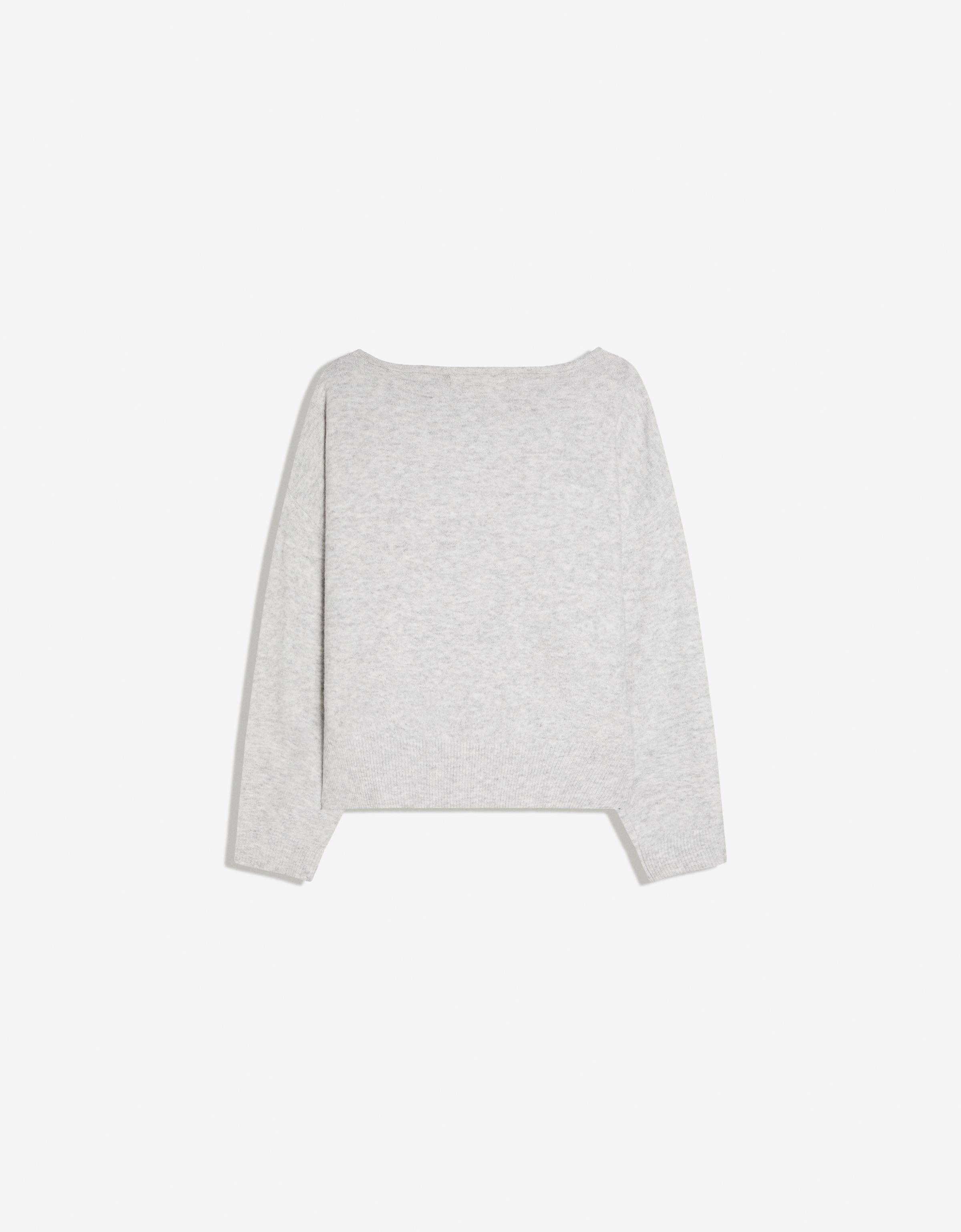 Oversize V-neck soft touch sweater — Grey