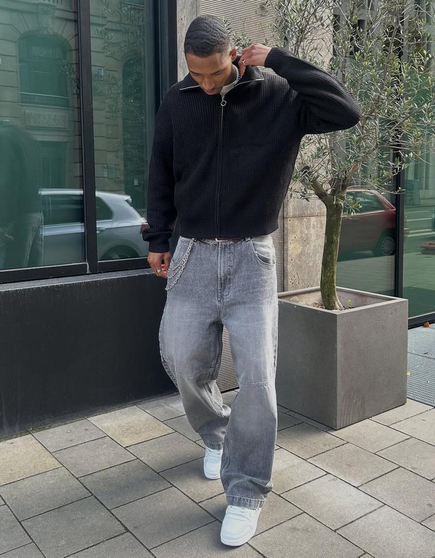 Super Baggy Jeans-Grau