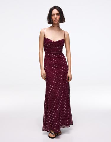 bershka long dress Maxi Jurk Jurk Bershka Bershka Maxi-jurk Dark Blue/donkerblauw