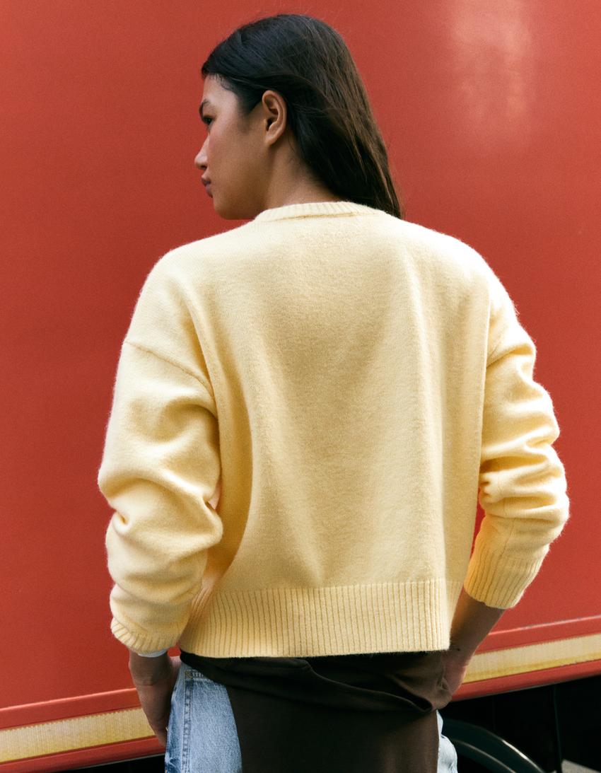 Pullover mit Rundausschnitt-Gelb