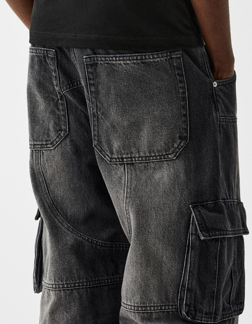 Jeans skater cargo-Preto-5