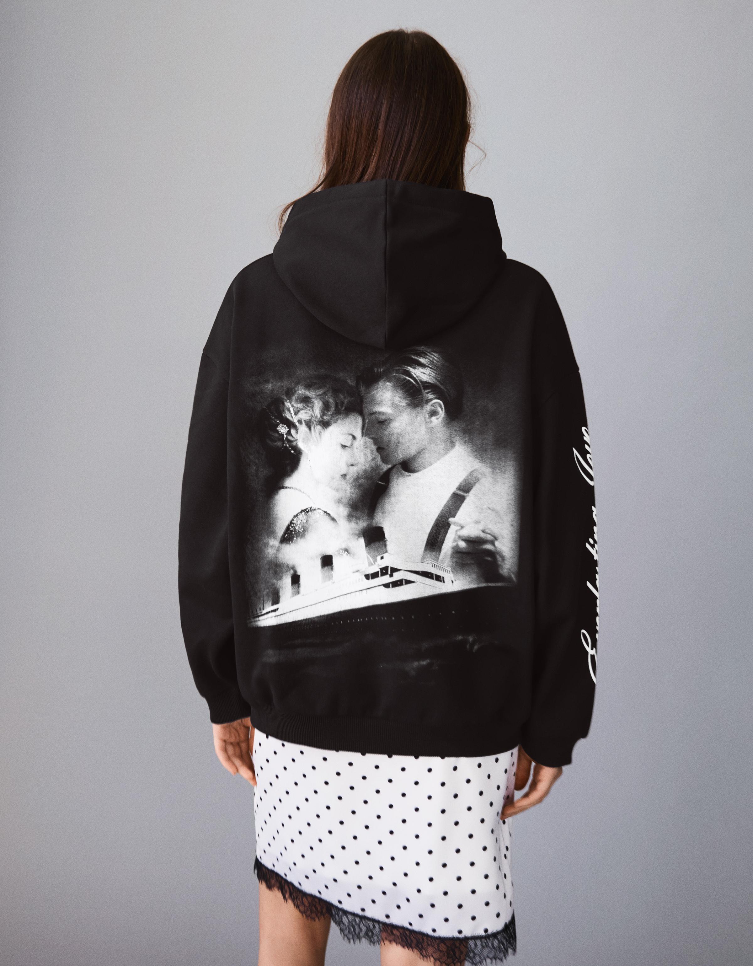 Titanic print hooded sweatshirt