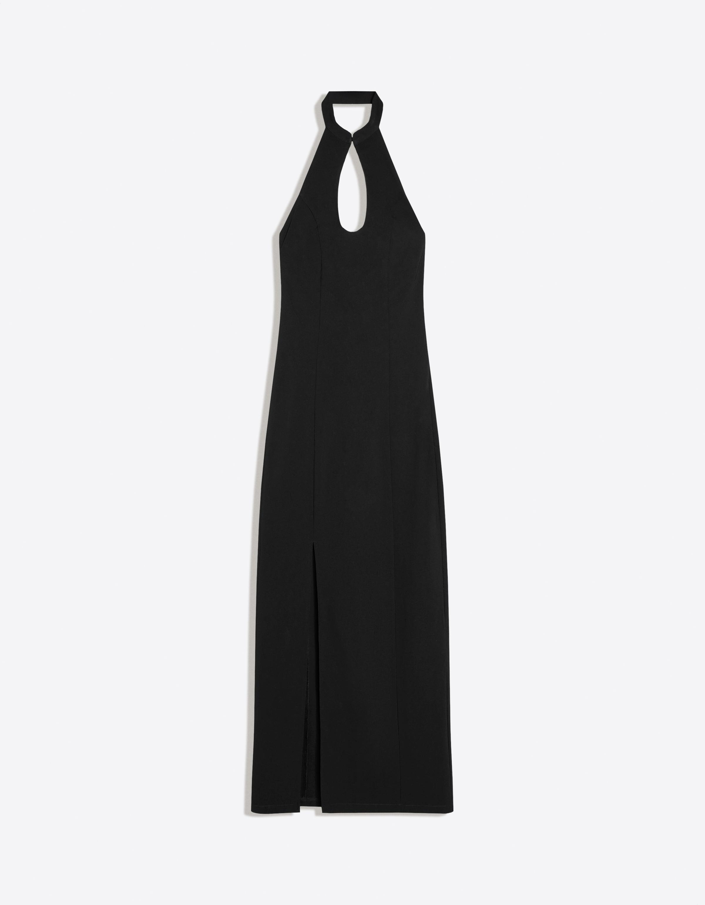 Halter neck midi dress — Black