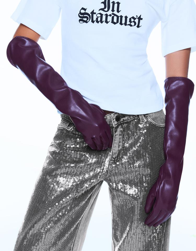 Guantes largos efecto piel