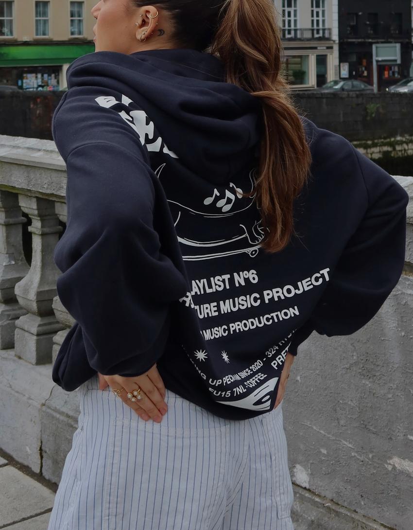 Hoodie bergambar-Navy