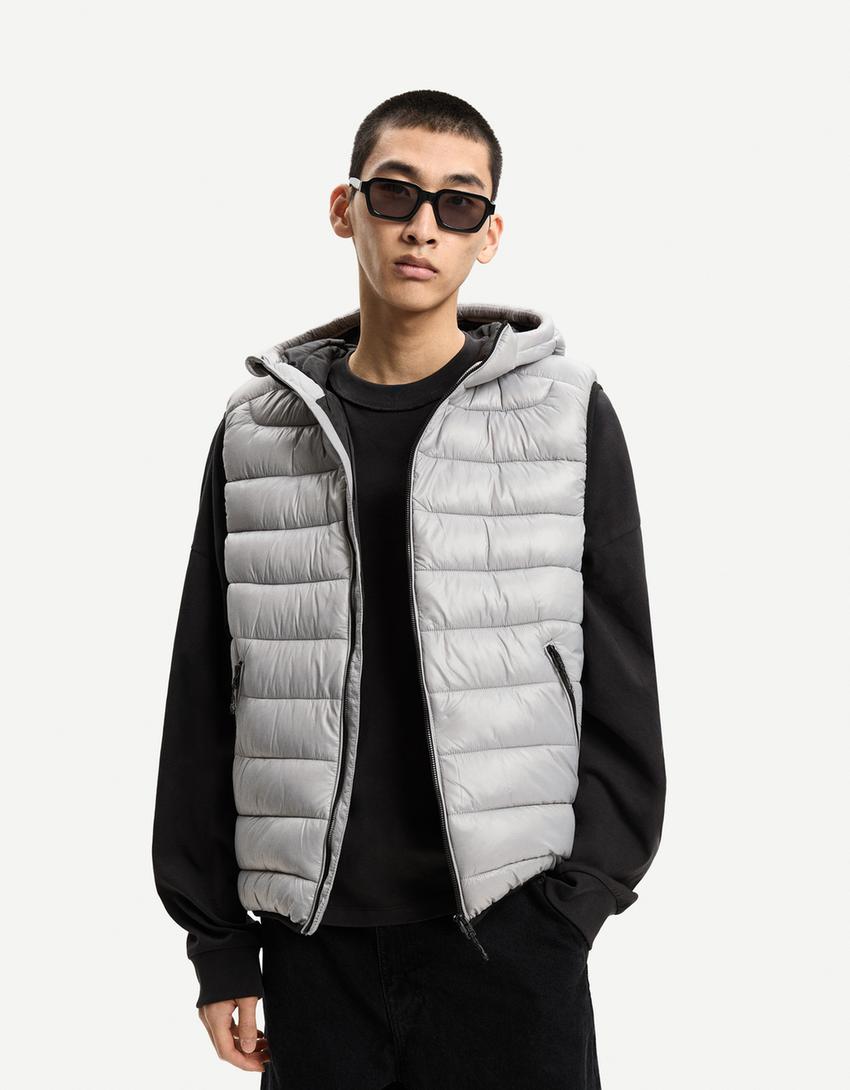Lightweight puffer gilet-Grey