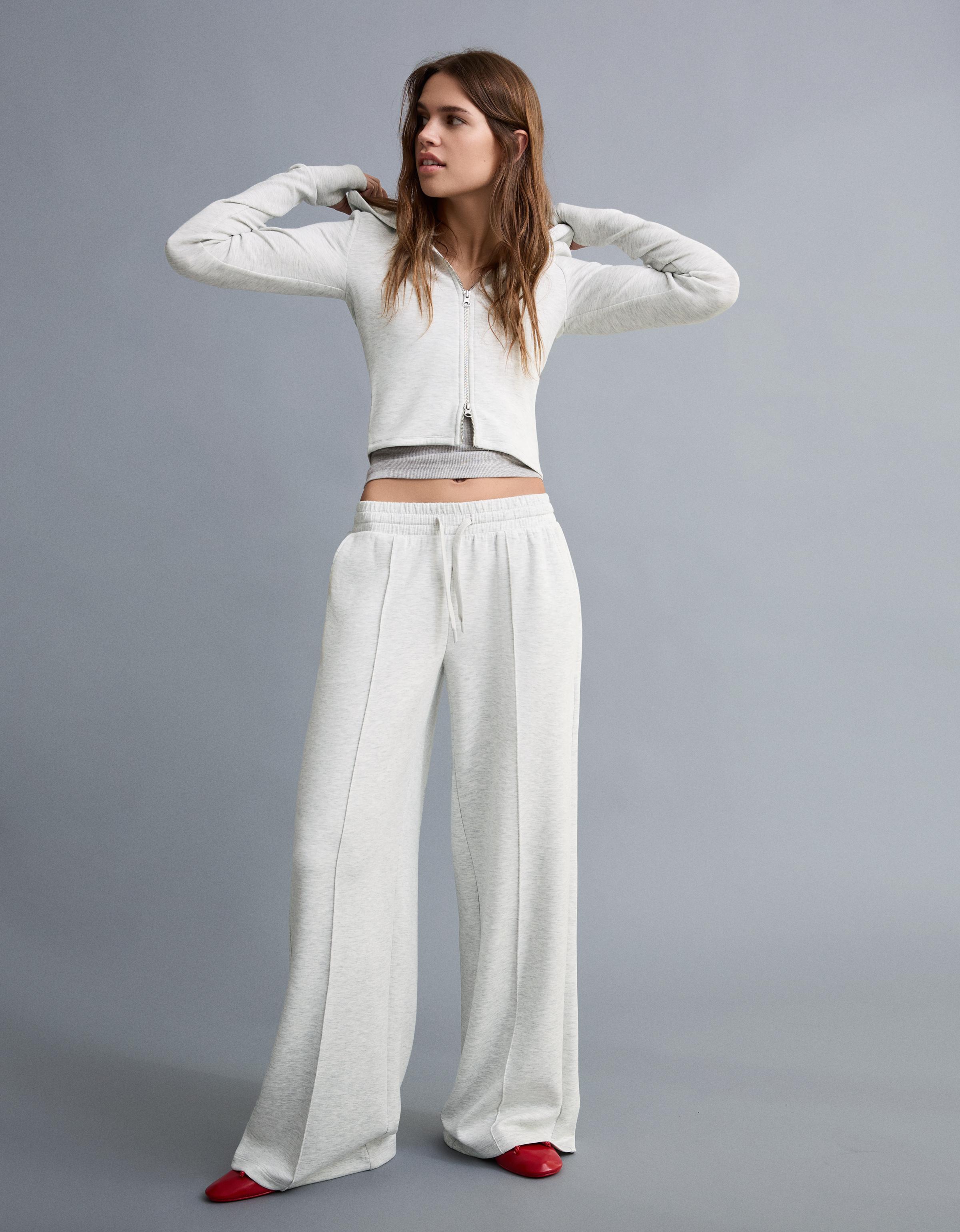 Wide-leg modal trousers — Grey