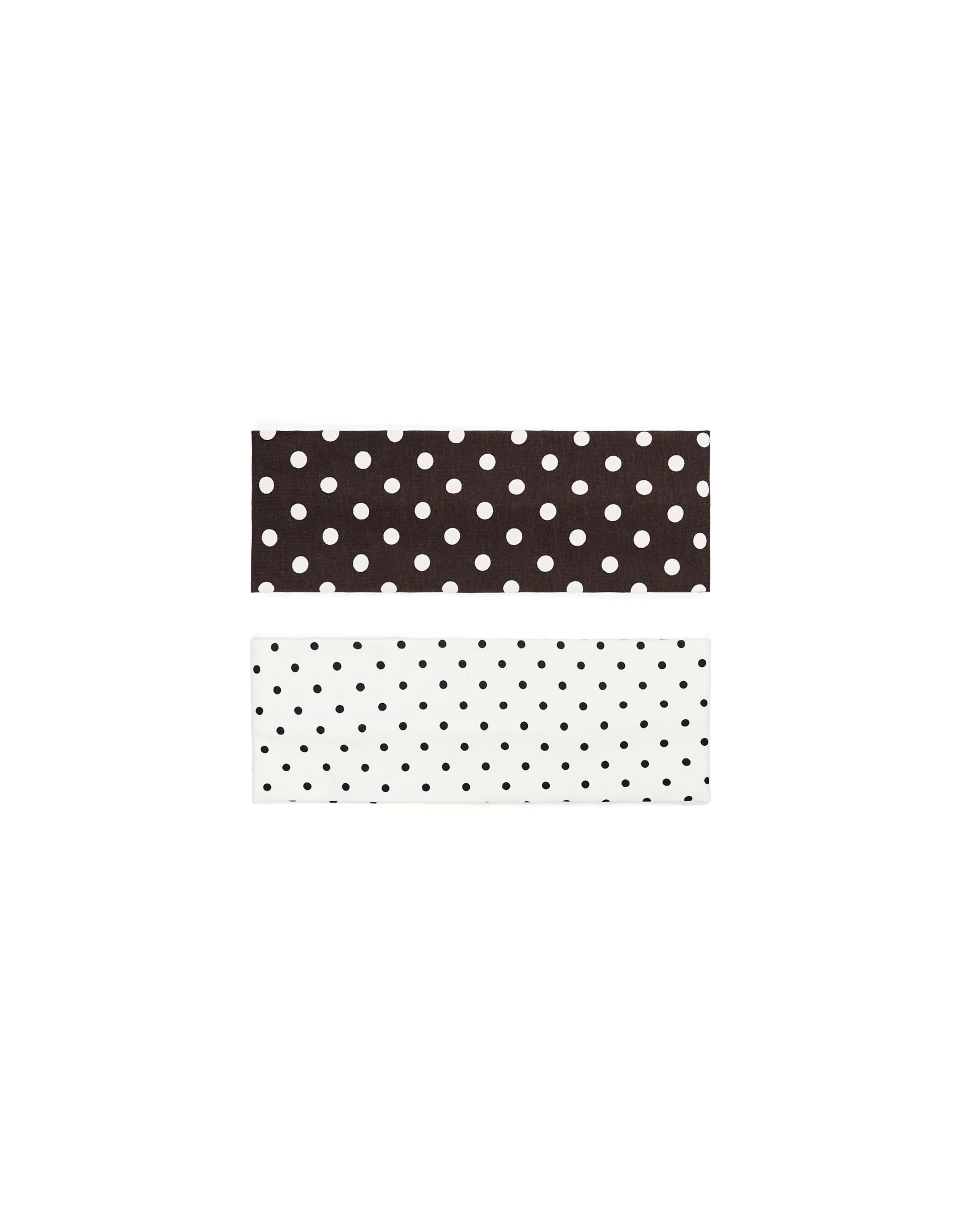 Pack of 2 polka dot hairbands — Black