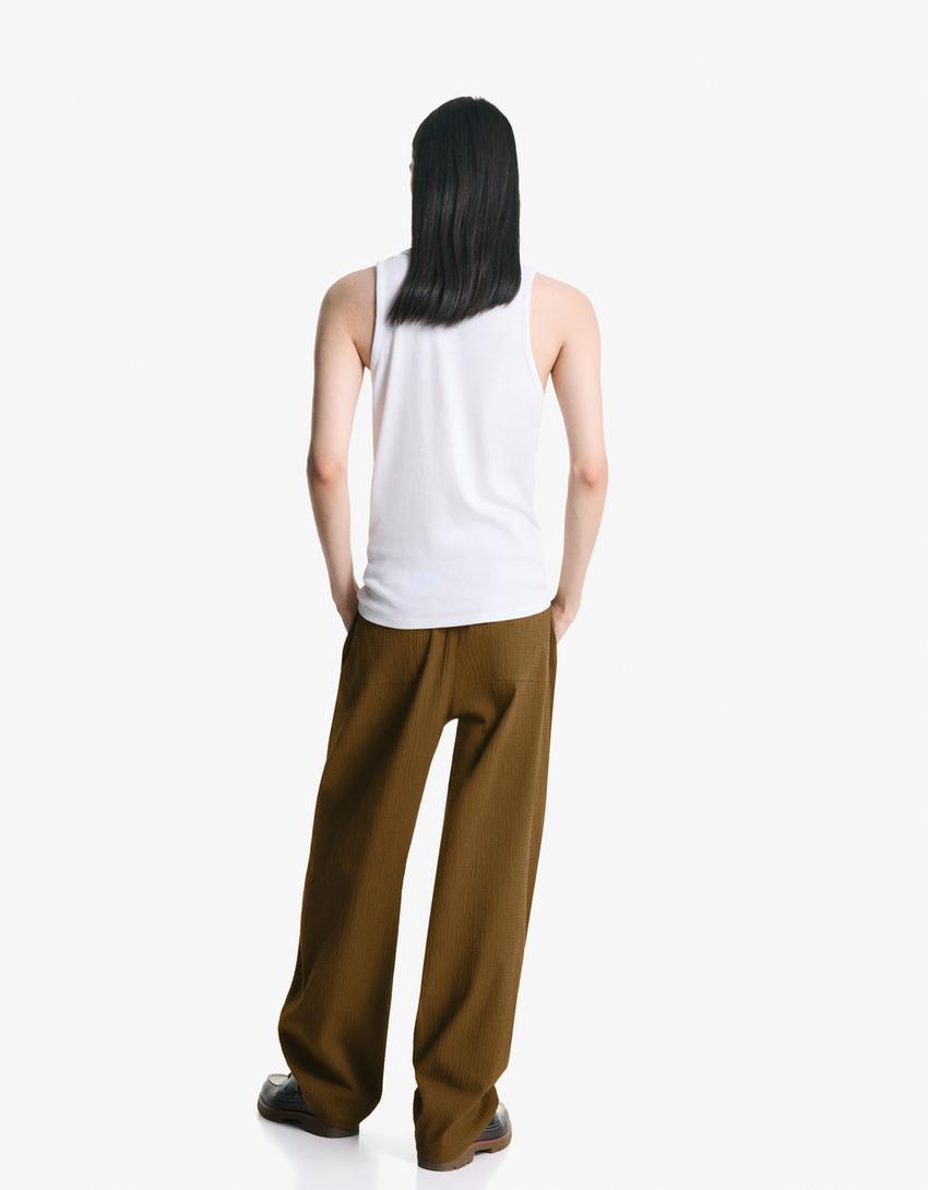Balloon fit broek-Bruin-1